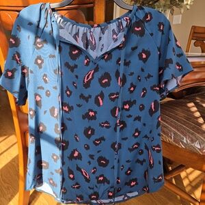 Stylish Blue and Pink Women's Blouse